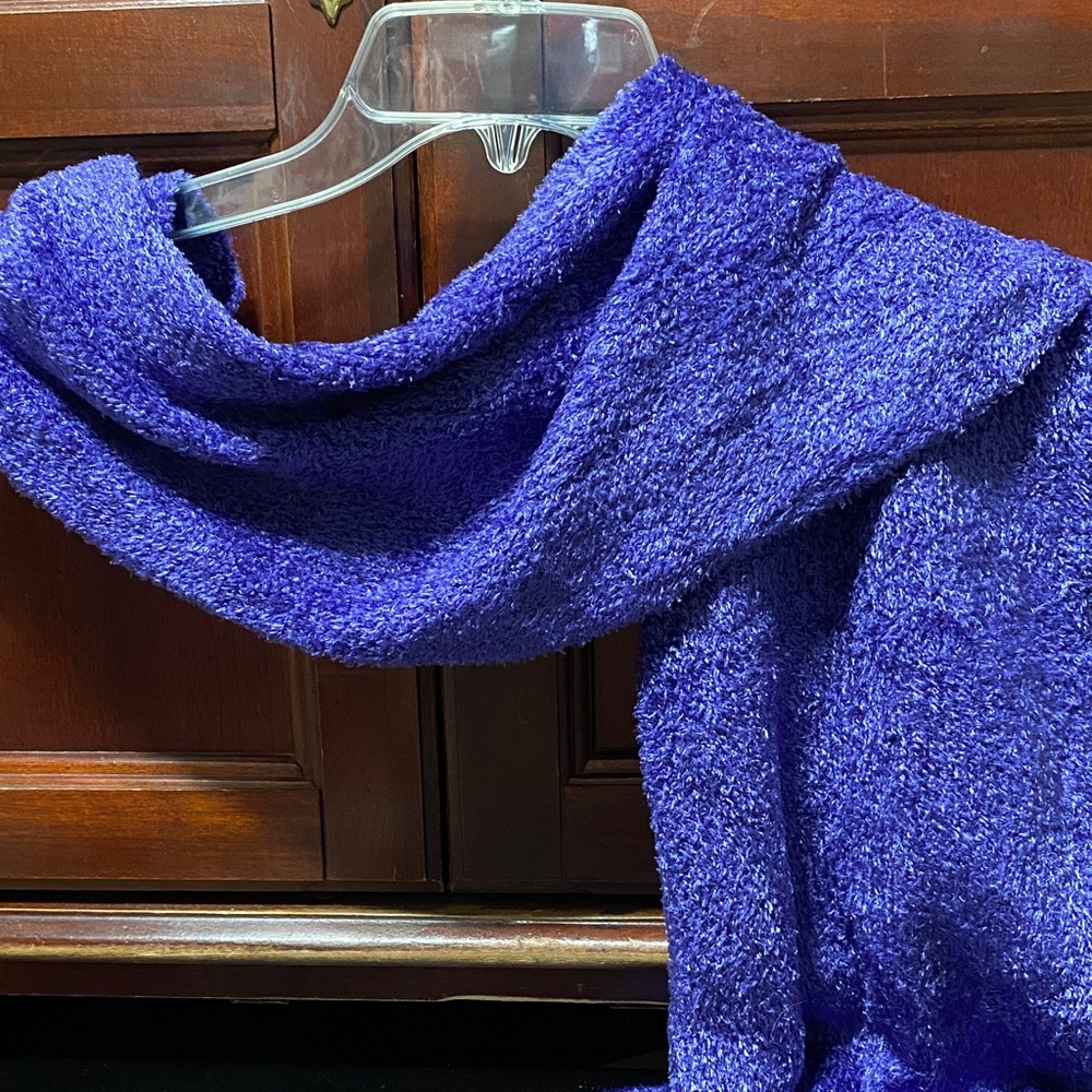 Vintage Cozy soft Purple Knit 62” long x 12” wide Scarf